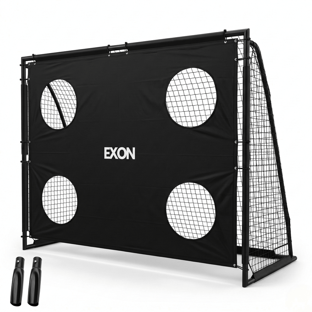 Exon® Voetbaldoel Groot – 220x170 CM – Inclusief Doelwand & Net – Stalen Frame