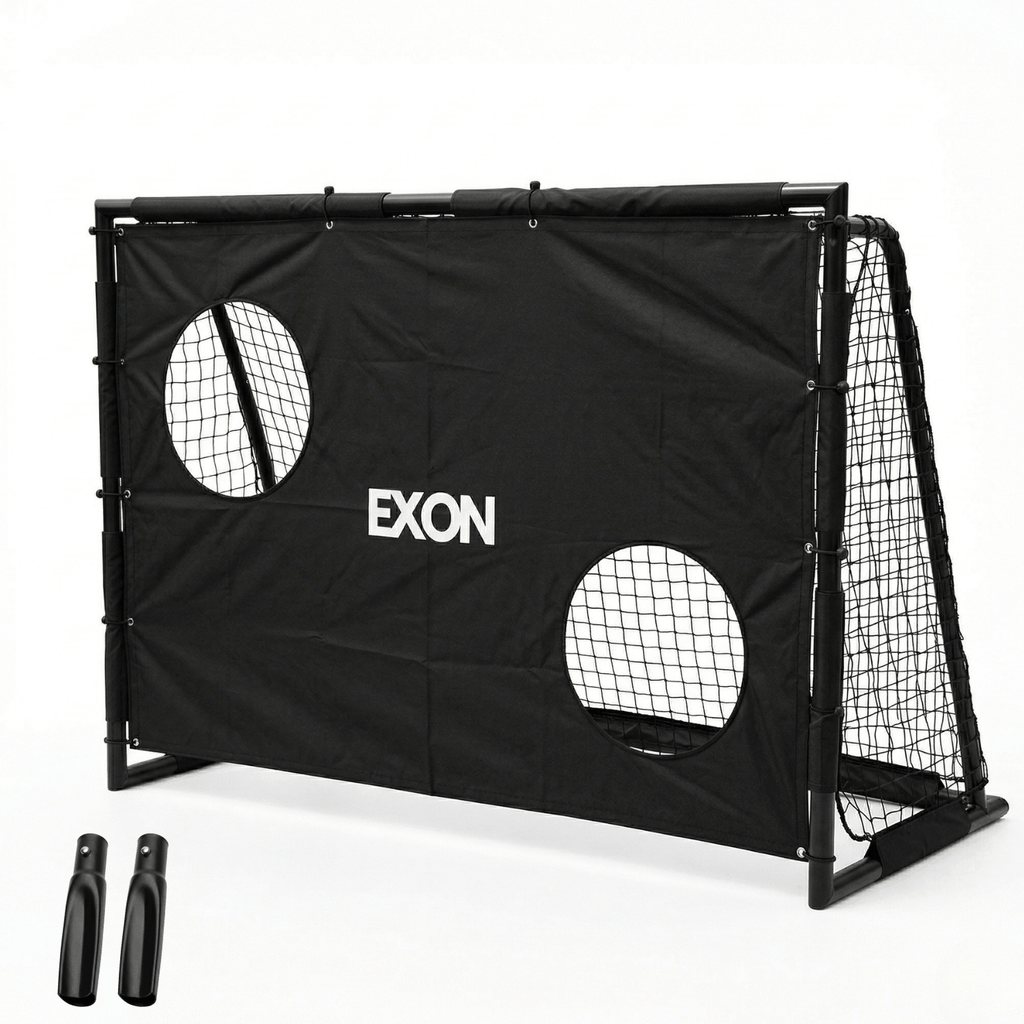 Exon® Voetbaldoel met Doelwand – 180x120 CM – Stalen Frame – Zwart