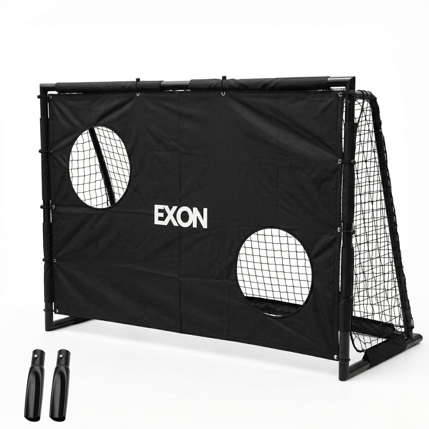 Exon® Voetbaldoel met Doelwand – 180x120 CM – Stalen Frame – Zwart