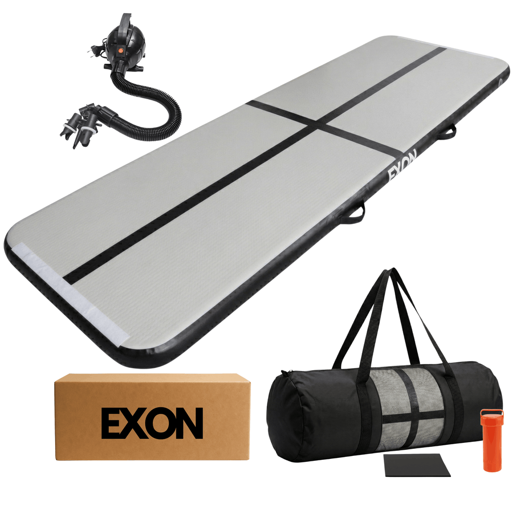 Exon® AirTrack Pro Zwart - 300 x 100 x 10 cm - Gymmat & Turnmat - Incl. Pomp