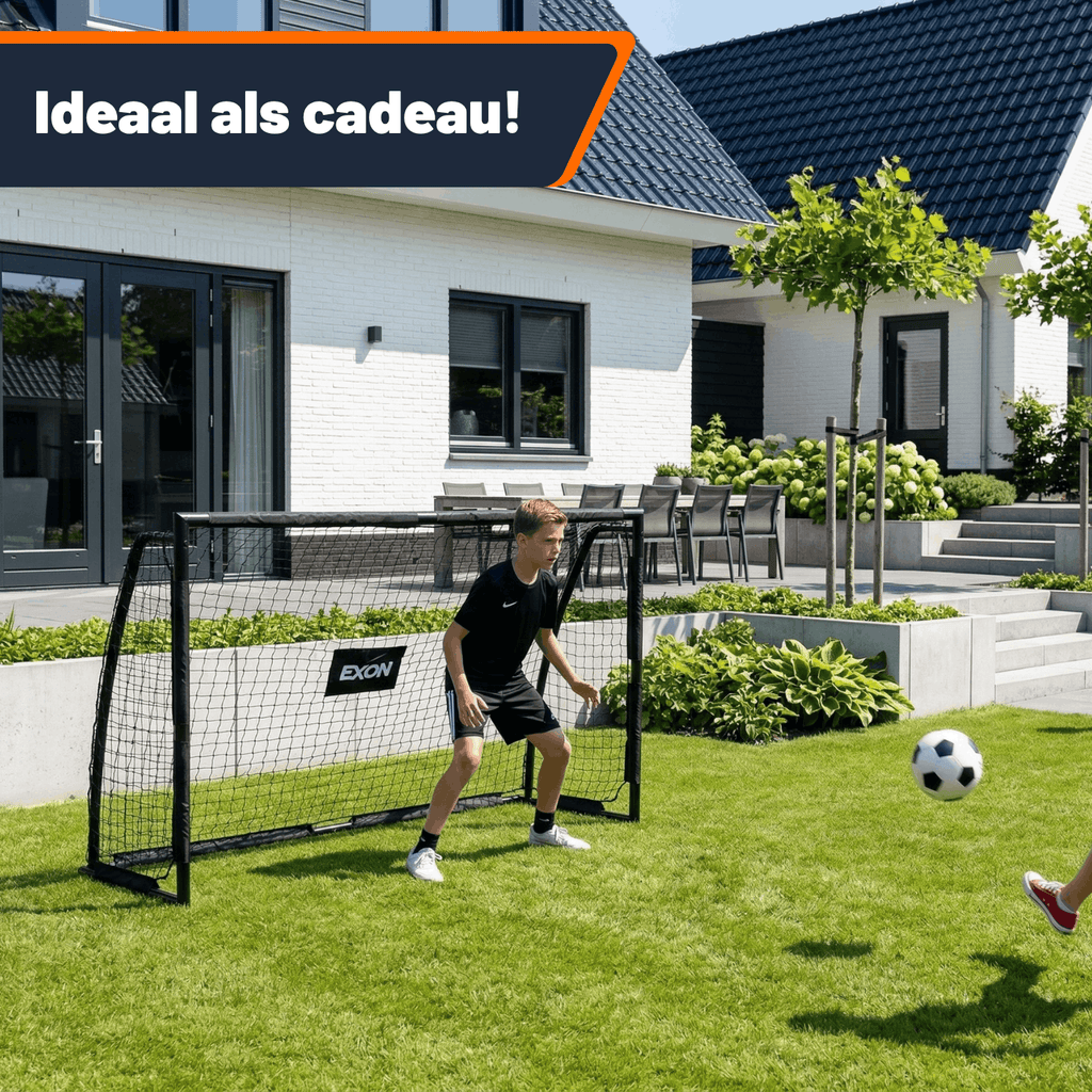 Exon® Voetbaldoel met Doelwand – 180x120 CM – Stalen Frame – Zwart
