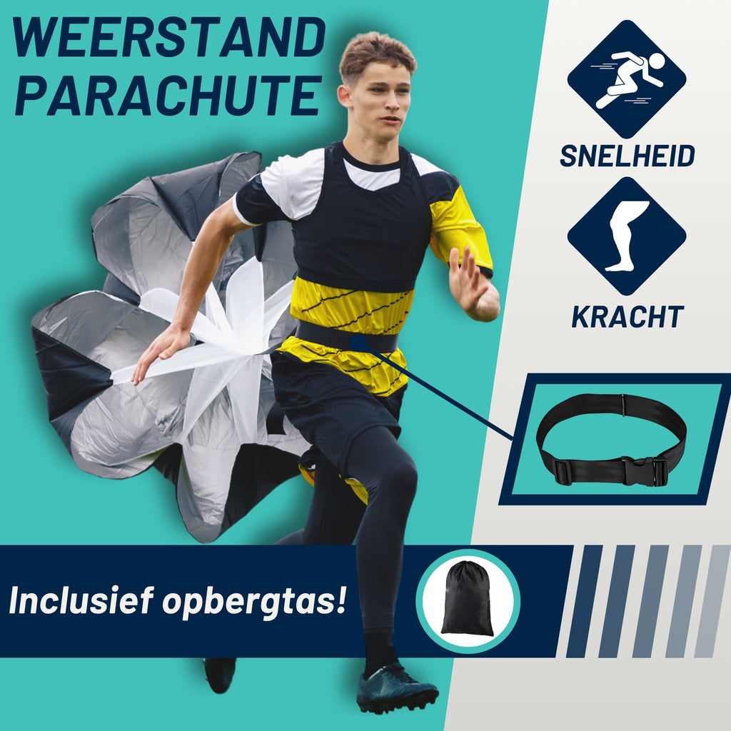 Exon® Pro Voetbal Trainingsset - 26-delig - Agility Set met Loopladder, Hordes & Parachute