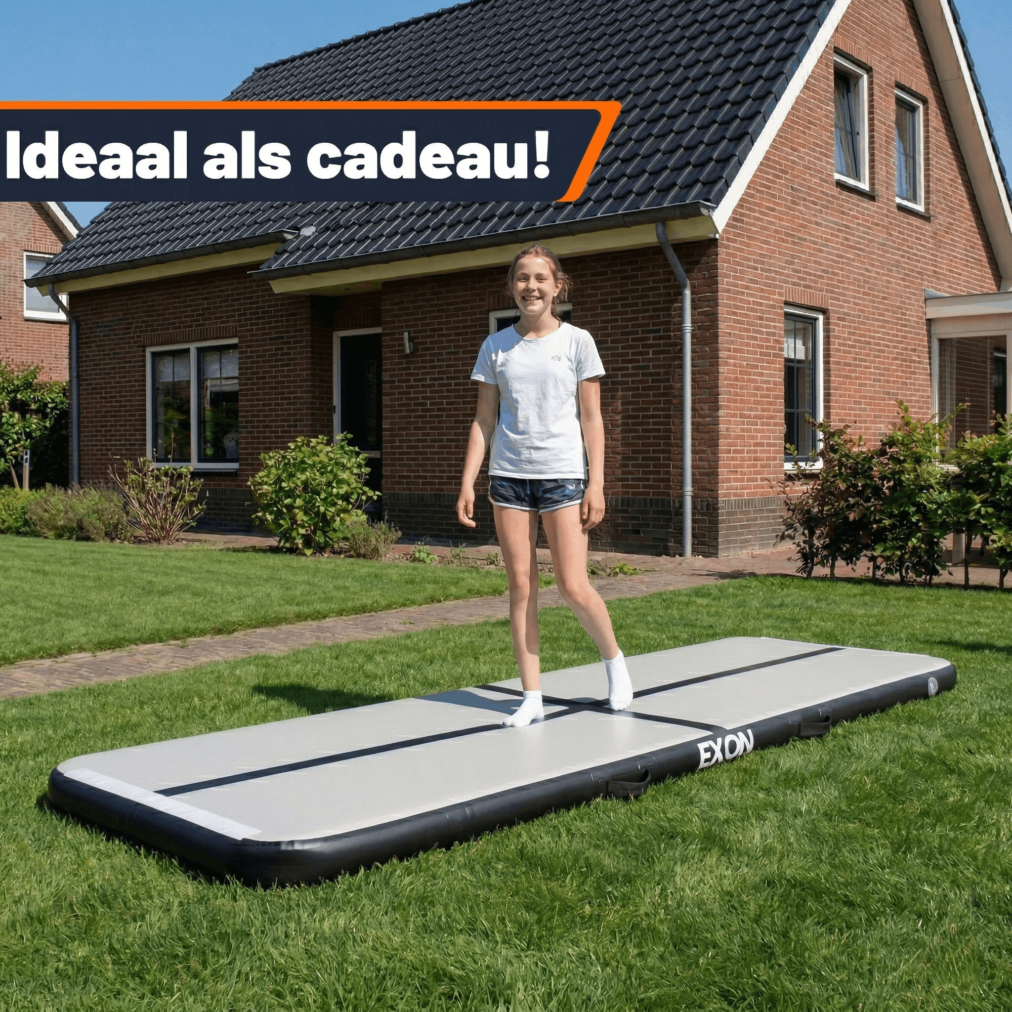 Exon® AirTrack Pro Zwart - 300 x 100 x 10 cm - Gymmat & Turnmat - Incl. Pomp