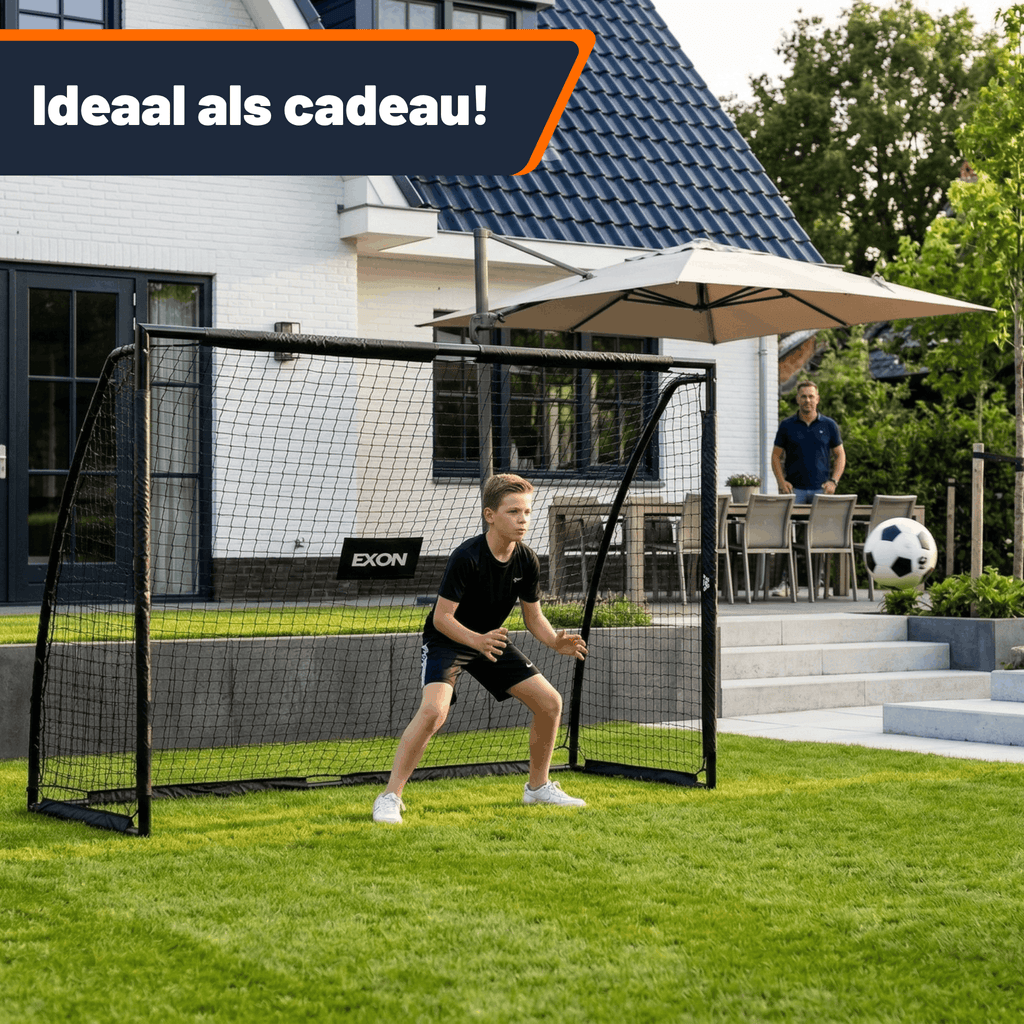 Exon® Voetbaldoel Groot – 220x170 CM – Inclusief Doelwand & Net – Stalen Frame