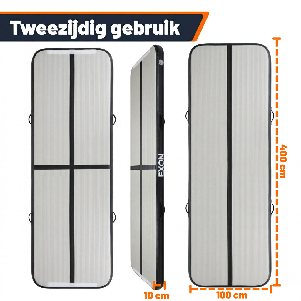 Exon® AirTrack Pro - 400 x 100 x 10 cm - Gymmat & Turnmat - Incl. Pomp