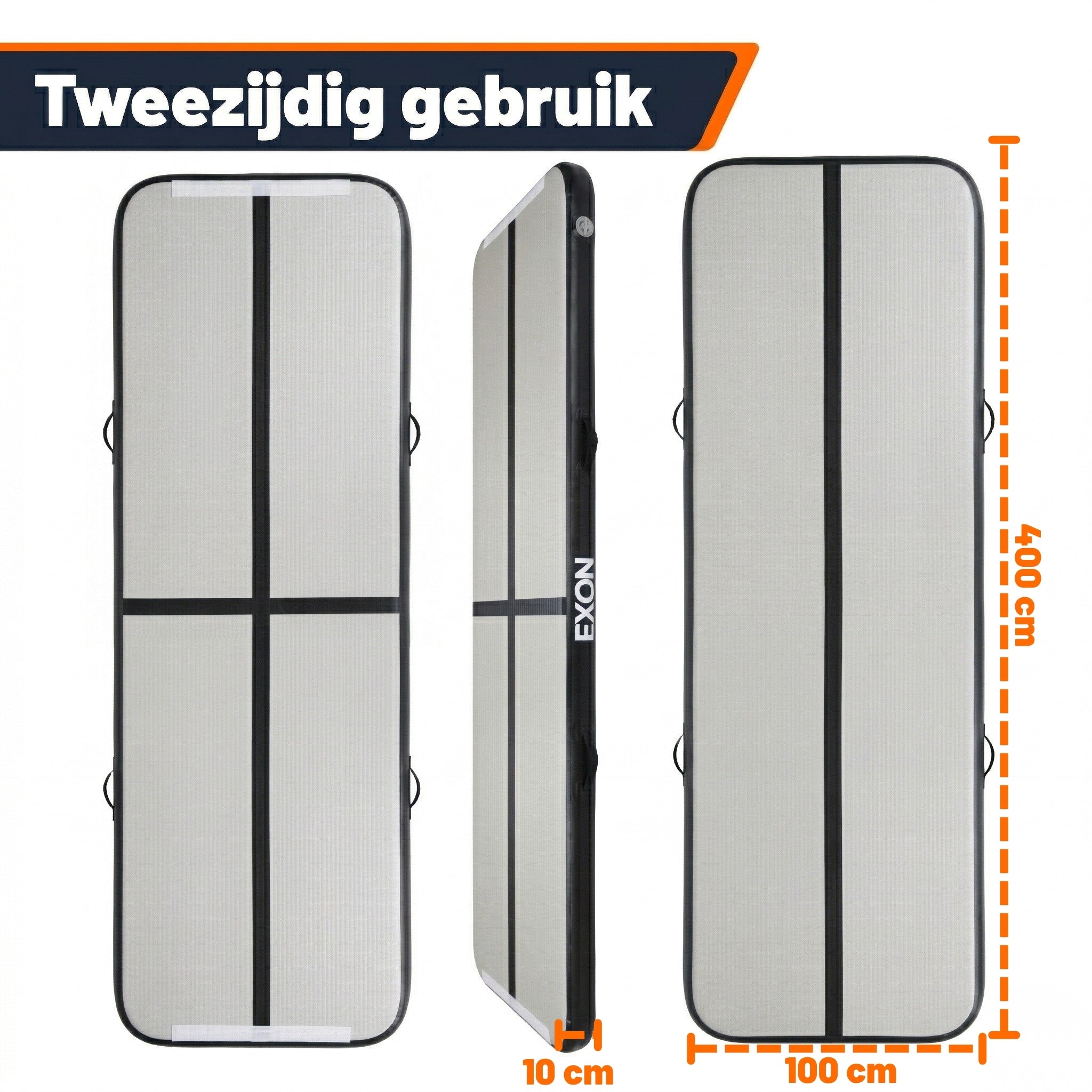 Exon® AirTrack Pro - 400 x 100 x 10 cm - Gymmat & Turnmat - Incl. Pomp