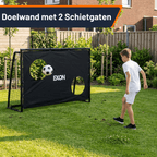 Exon® Voetbaldoel met Doelwand – 180x120 CM – Stalen Frame – Zwart