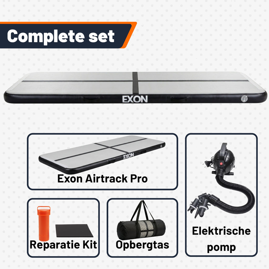 Exon® AirTrack Pro - 400 x 100 x 10 cm - Gymmat & Turnmat - Incl. Pomp