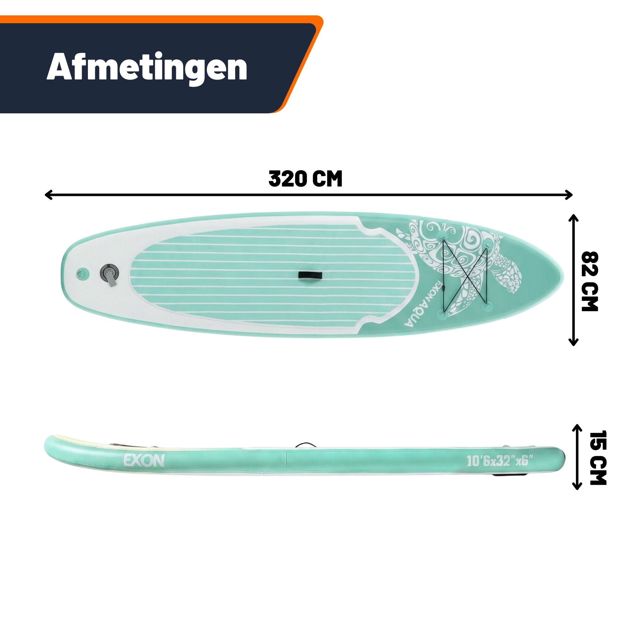 Exon Supboard - 320 cm - Paddle Board - Opblaasbaar - Max. 150 kg