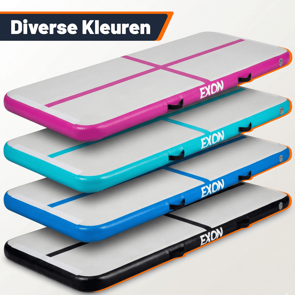Exon® AirTrack Pro Zwart - 300 x 100 x 10 cm - Gymmat & Turnmat - Incl. Pomp