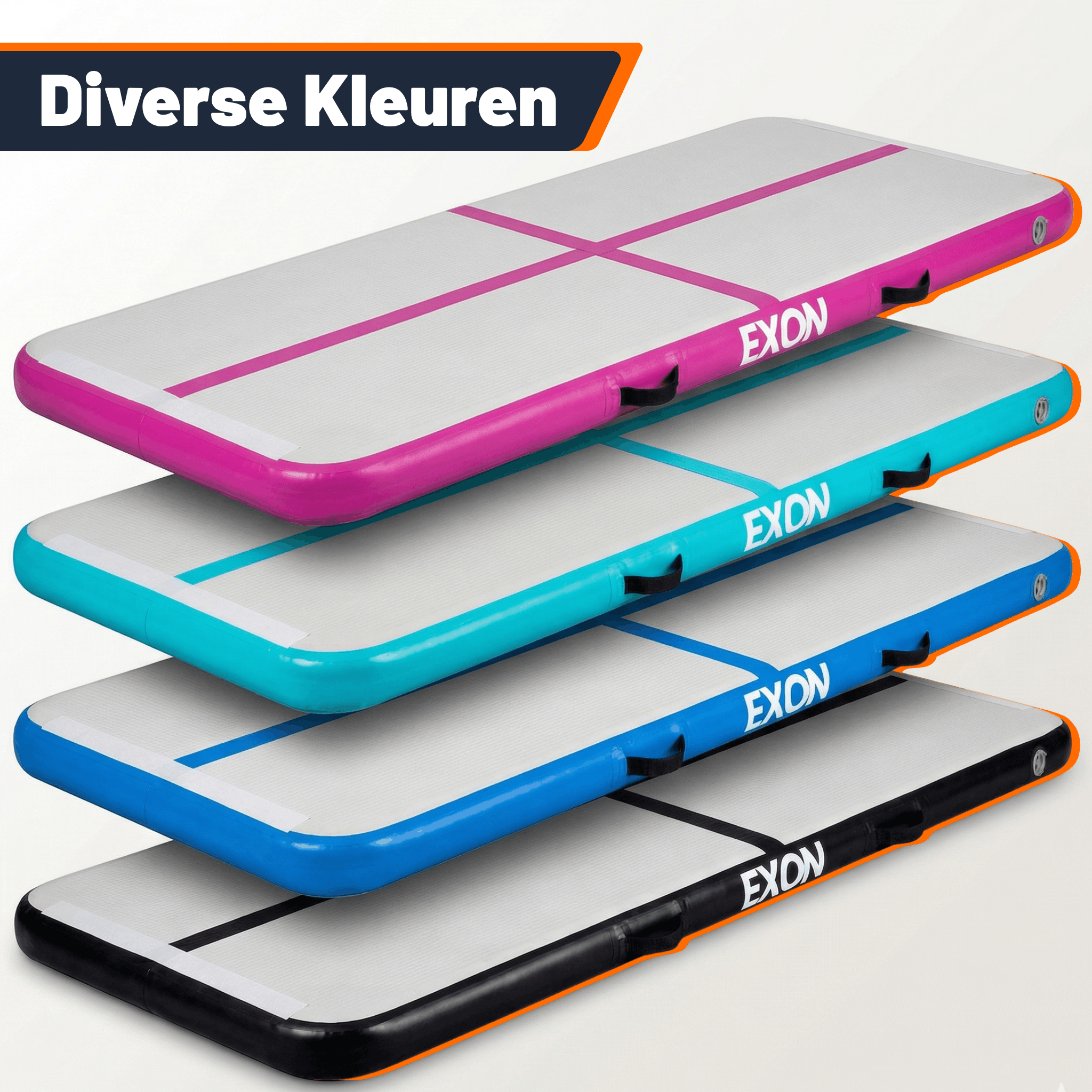 Exon® AirTrack Pro Zwart - 300 x 100 x 10 cm - Gymmat & Turnmat - Incl. Pomp