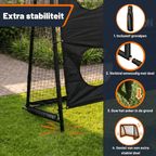 Exon® Voetbaldoel Groot – 220x170 CM – Inclusief Doelwand & Net – Stalen Frame