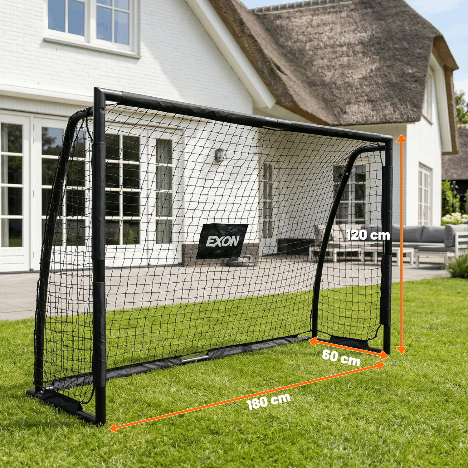 Exon® Voetbaldoel met Doelwand – 180x120 CM – Stalen Frame – Zwart