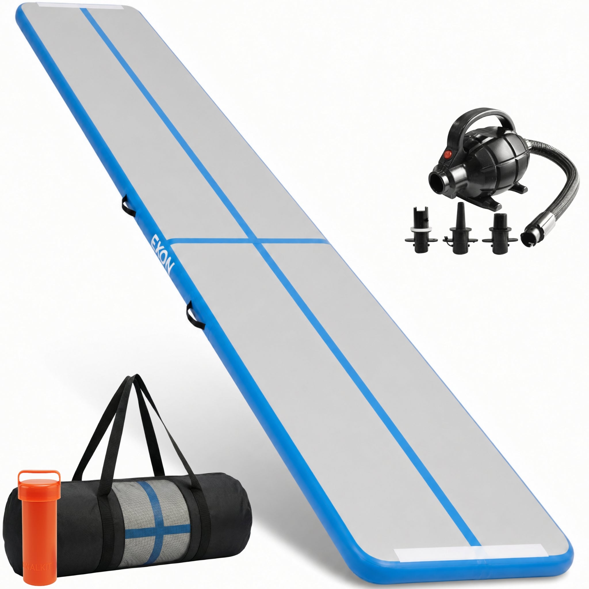 Exon® AirTrack Pro 6 meter - Turnmat - 600x100x10 CM - Waterproof - Incl. Elektrische Pomp - Zwart