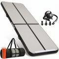 Zwarte Exon airtrack 3 meter opblaasbare turnmat met elektrische pomp en draagtas
